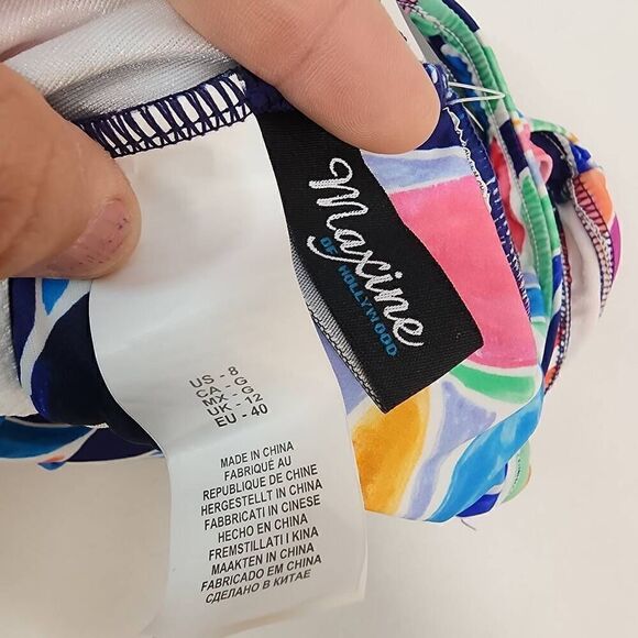 Maxine Of Hollywood Size 8 Womens Jungle Vines Multicolor Tropical Swimsuit - Picture 7 of 7
